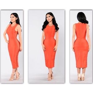 Fashion nova Hold Your Head High Bandage Dress - Dark Orange